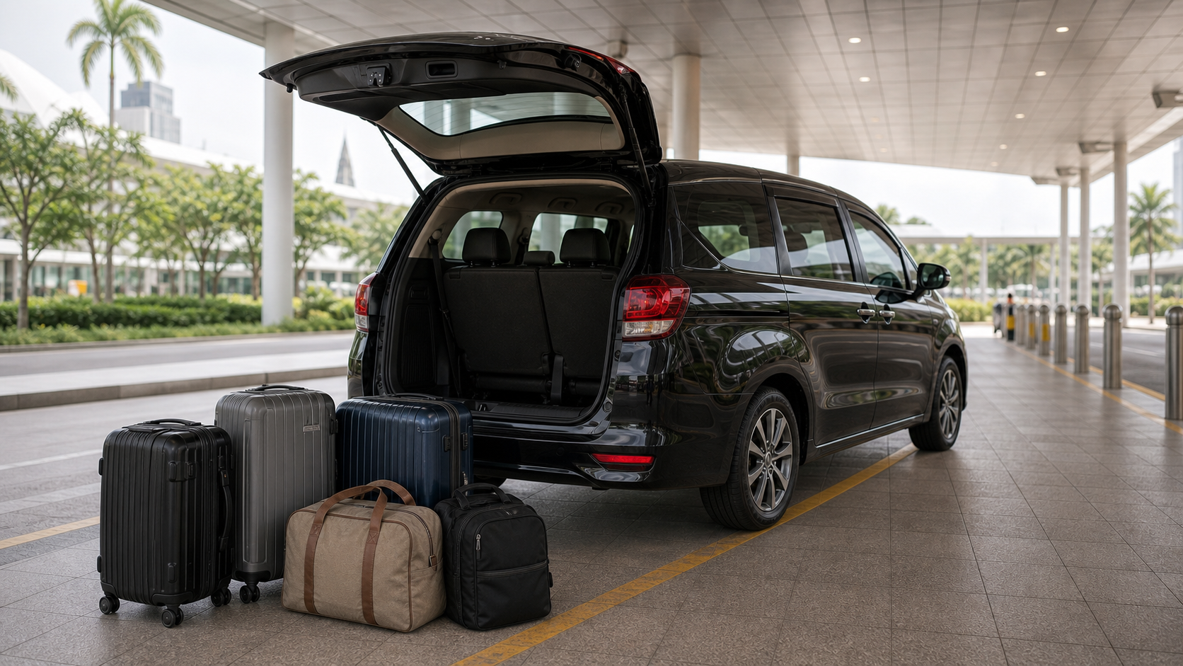 Airport arrival luggage and MPV pickup planning for Senai Airport to Singapore private transfer